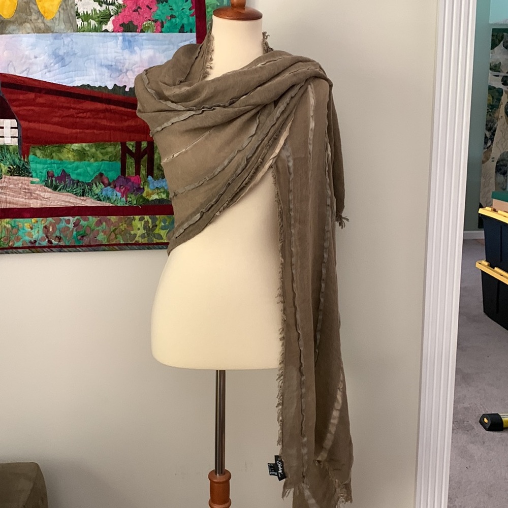 Beautiful Chelsey by Joseph scarf wrap in olive hues